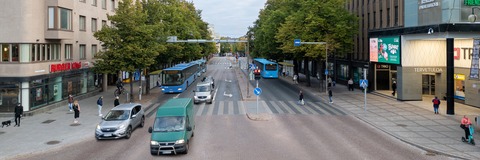 Havainnekuva Vesijärvenkadulta pysäkkikokeilusta. Kuva: Ramboll