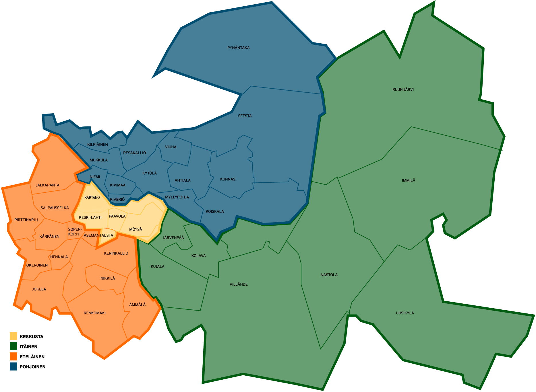 Lahden OSBUn suuralueet